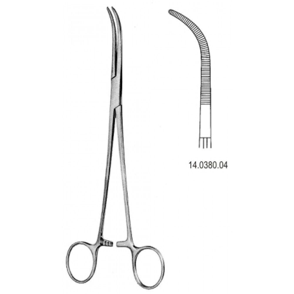 Rumel Thorax Forceps half Curved 23cm - Surgix Instruments Medical Stainless Steel Hemostatic Clamp