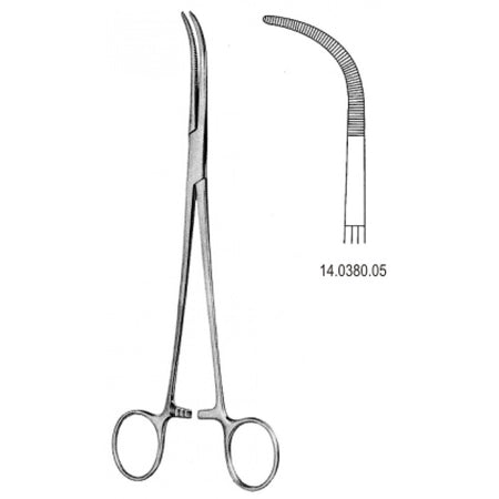 Rumel Thorax Forceps full Curved 23cm - Surgix Instruments Medical Stainless Steel Hemostatic Clamp