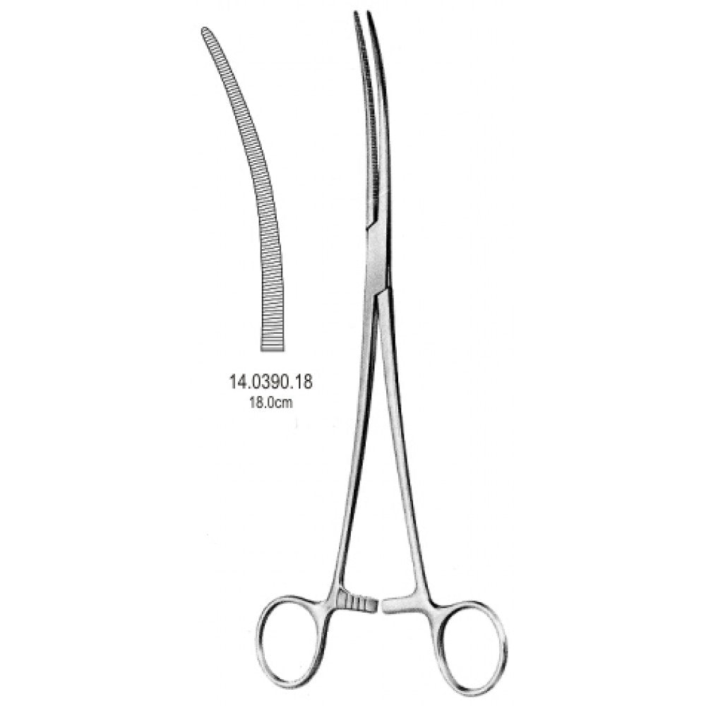 Crafoord Artery Forceps Curved 18cm - Surgix Instruments Medical Stainless Steel Hemostatic Clamp