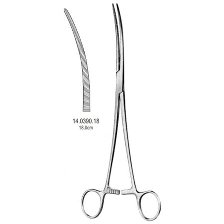 Crafoord Artery Forceps Curved 18cm - Surgix Instruments Medical Stainless Steel Hemostatic Clamp