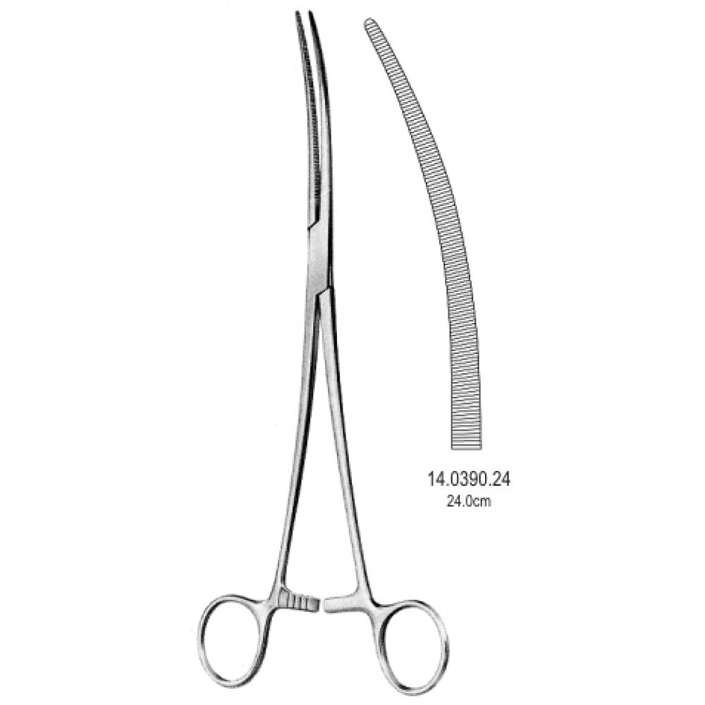 Crafoord Bronchus Clamp Curved 24cm - Surgix Instruments Medical Stainless Steel Hemostatic Clamp