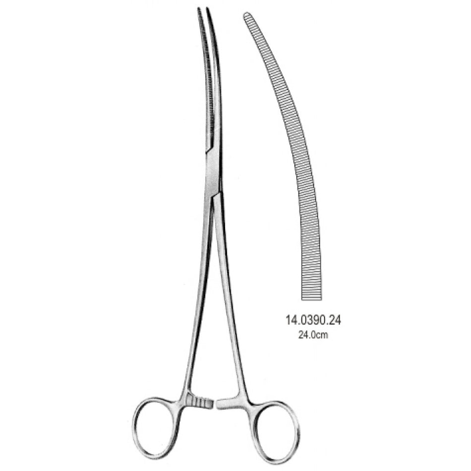 Crafoord Bronchus Clamp Curved 24cm - Surgix Instruments Medical Stainless Steel Hemostatic Clamp