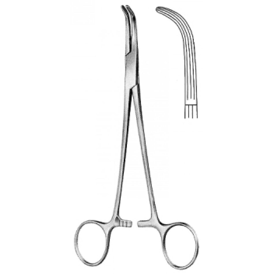 Lower Gall Duct Forceps Curved 18cm - Surgix Instruments Medical Stainless Steel Hemostatic Clamp