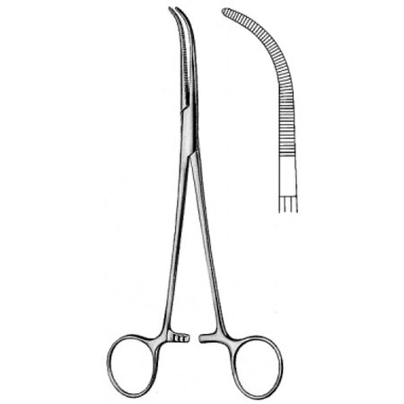 Johns Hopkins Hemostatic Gall Forceps Curved 20cm - Surgix Instruments Medical Stainless Steel Hemostatic Clamp