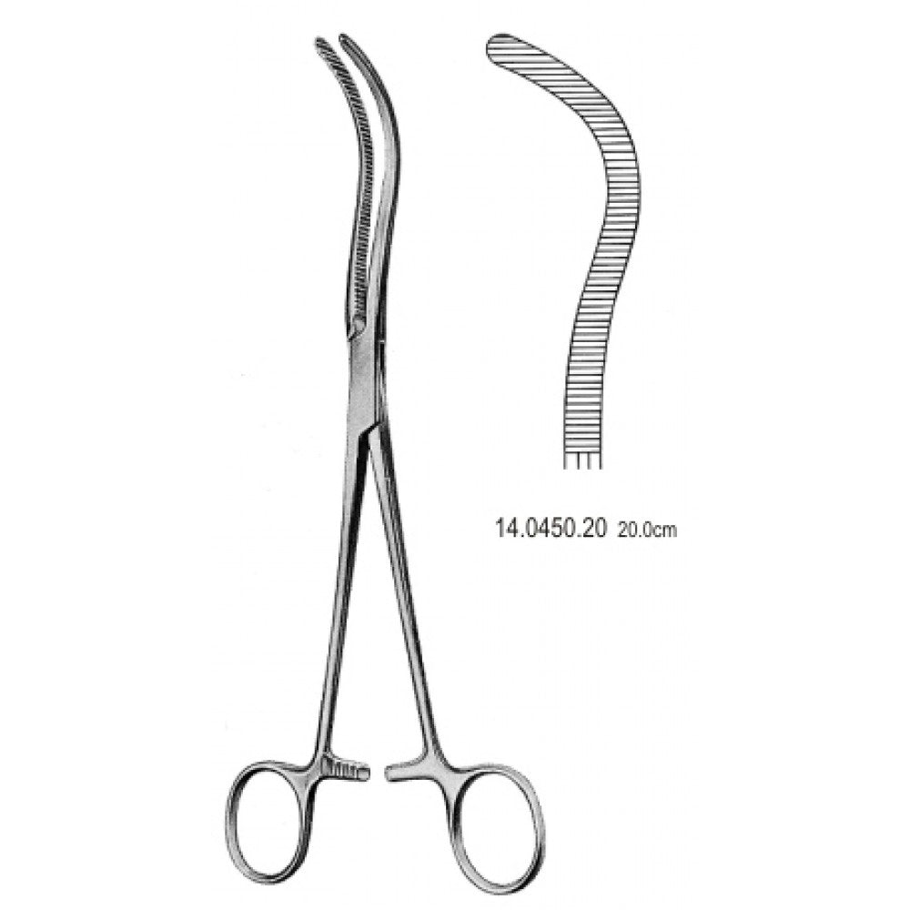Guyon/Pean Kidney Pedicle clamp Curved 20cm - Surgix Instruments Medical Stainless Steel Hemostatic Clamp