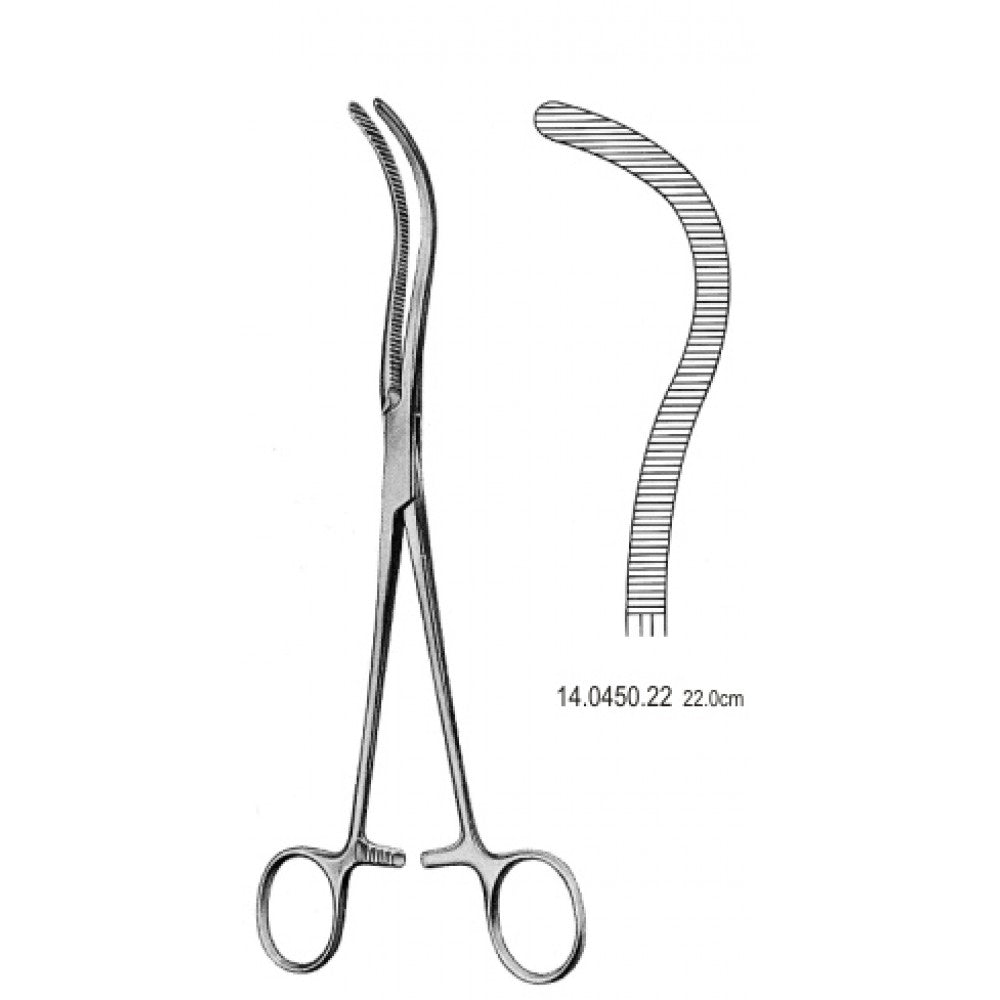 Guyon/Pean Kidney Pedicle clamp Curved 22cm - Surgix Instruments Medical Stainless Steel Hemostatic Clamp