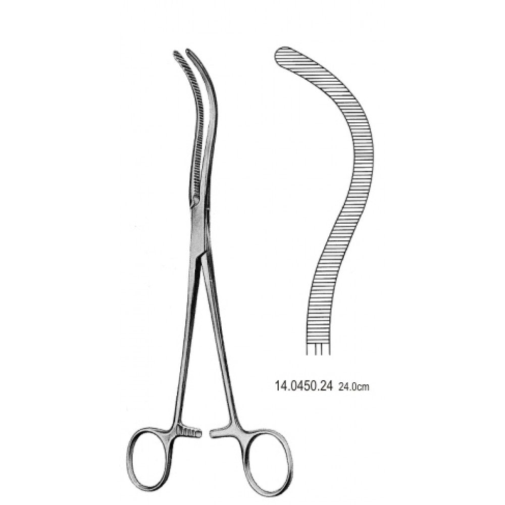 Guyon/Pean Kidney Pedicle clamp Curved 24cm - Surgix Instruments Medical Stainless Steel Hemostatic Clamp