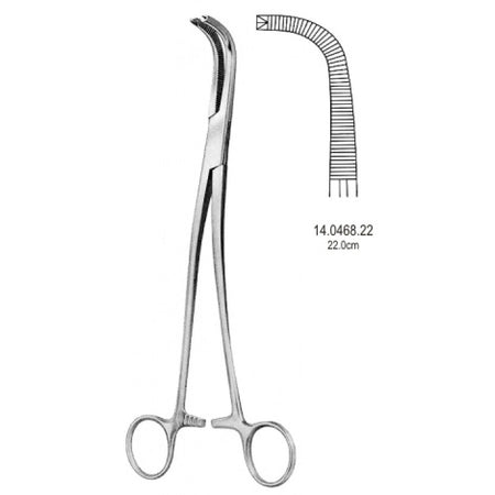 Gray Gall Duct Clamp 1x2 Teeth Teeth 22cm Figure 1 - Surgix Instruments Medical Stainless Steel Hemostatic Clamp