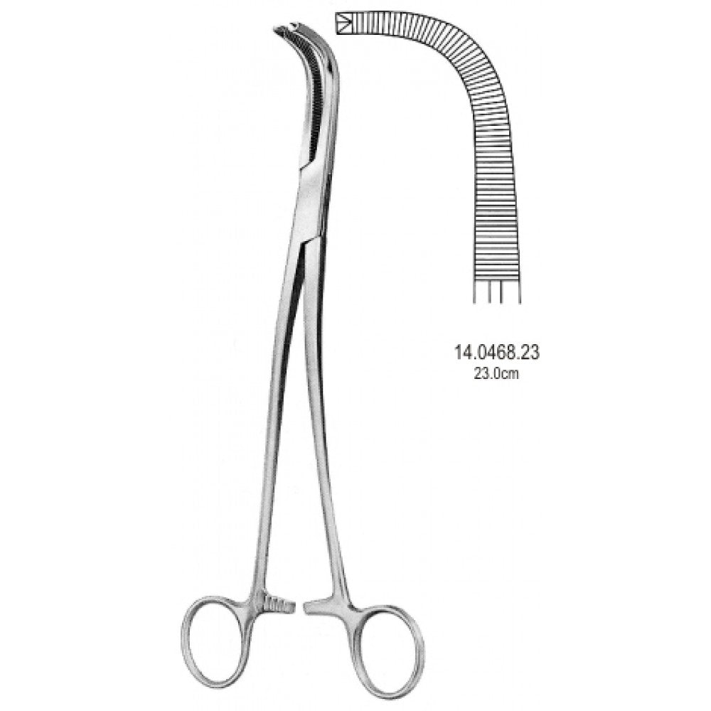 Gray Gall Duct Clamp 1x2 Teeth Teeth 23cm Figure 2 - Surgix Instruments Medical Stainless Steel Hemostatic Clamp