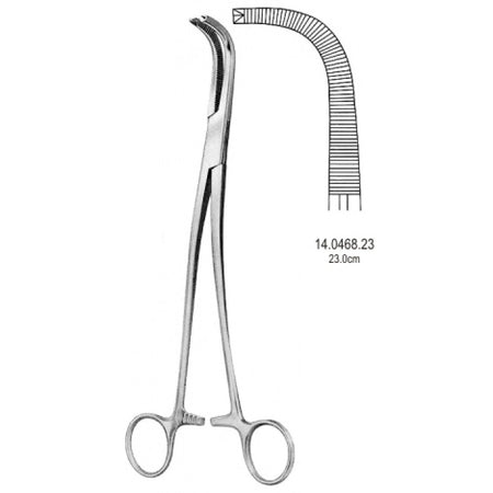 Gray Gall Duct Clamp 1x2 Teeth Teeth 23cm Figure 2 - Surgix Instruments Medical Stainless Steel Hemostatic Clamp