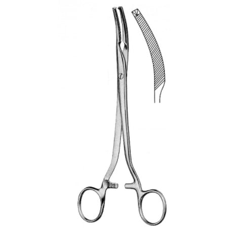 Mikulicz Peritoneal Forceps 1x2 Teeth Teeth Curved 20cm - Surgix Instruments Medical Stainless Steel Hemostatic Clamp