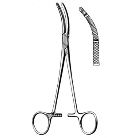 Heaney Hystrectomy Forceps Curved 2x2T, 19.5cm - Surgix Instruments Medical Stainless Steel Hemostatic Clamp