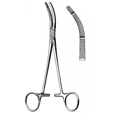 Heaney Hystrectomy Forceps 2x2T Curved 20cm - Surgix Instruments Medical Stainless Steel Hemostatic Clamp