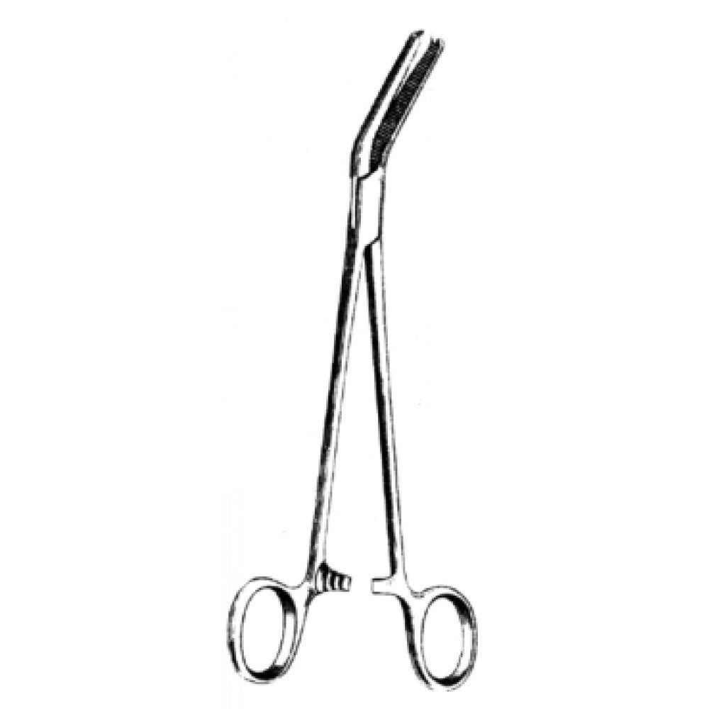 Bonney Hystrectomy Forceps angled on flat 20cm - Surgix Instruments Medical Stainless Steel Hemostatic Clamp