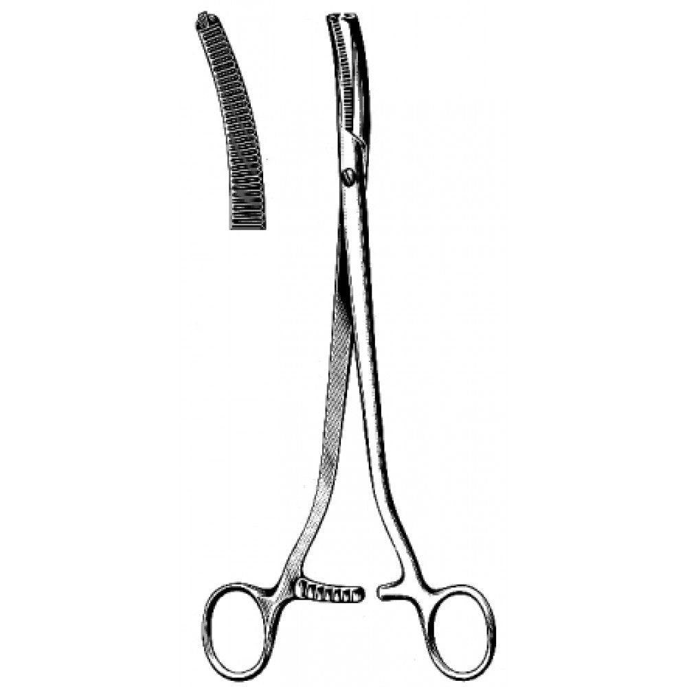 Wertheim Hystrectomy Forceps Curved 1x2 Teeth Teeth 22cm - Surgix Instruments Medical Stainless Steel Hemostatic Clamp