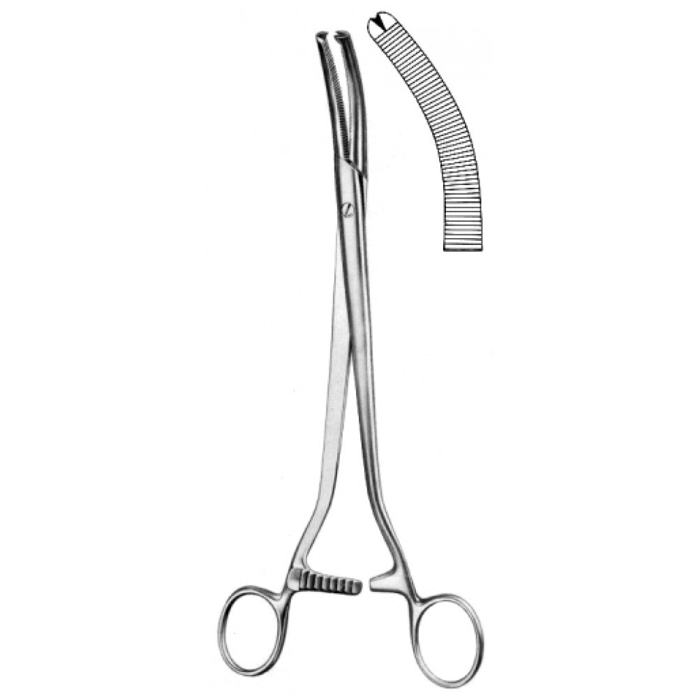 Wertheim Hystrectomy Forceps 1x2 Teeth Teeth S/J 24cm - Surgix Instruments Medical Stainless Steel Hemostatic Clamp