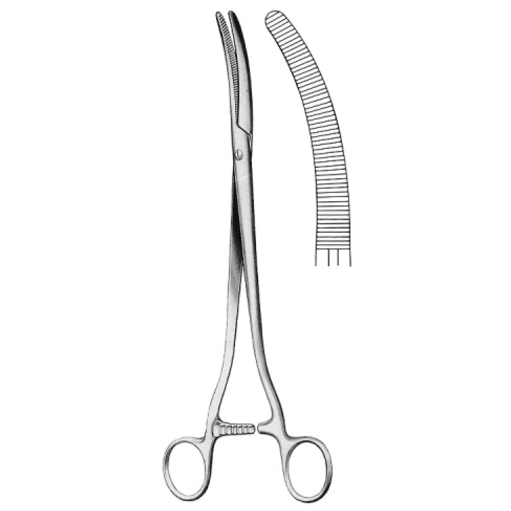 Faure Hystrectomy Forceps Curved 25cm - Surgix Instruments Medical Stainless Steel Hemostatic Clamp