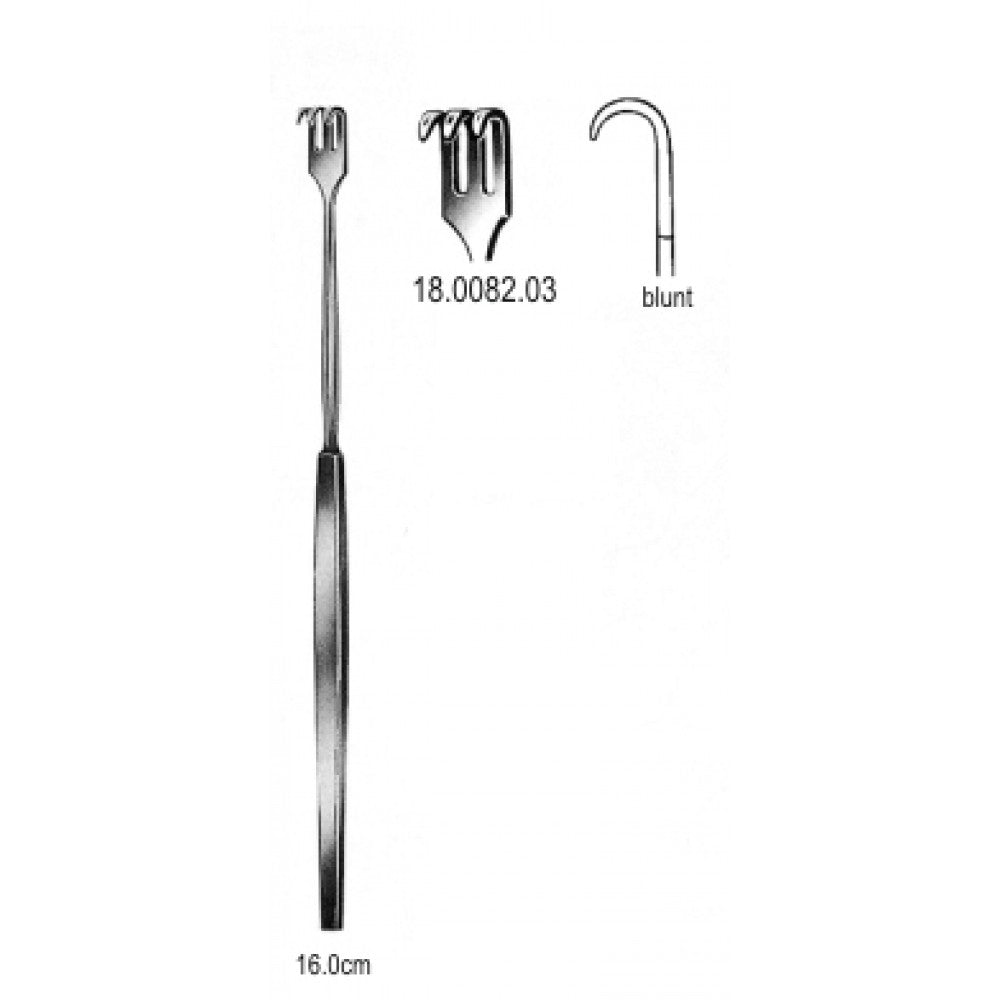 Hook Retractor blunt 3pr. 16cm - Surgix Instruments
