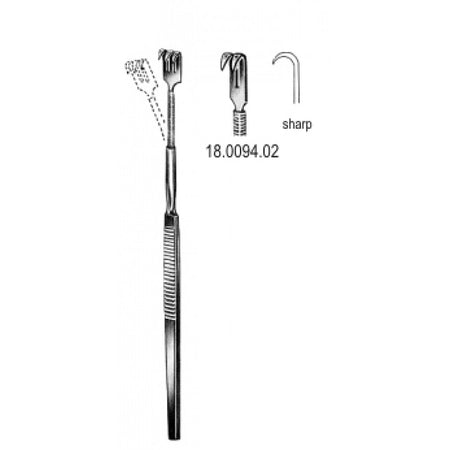 Retractor flexible sharp 2pr. 16cm - Surgix Instruments