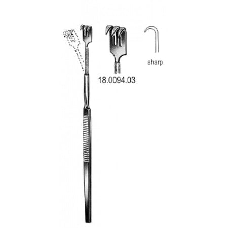 Retractor flexible sharp 3pr. 16cm - Surgix Instruments