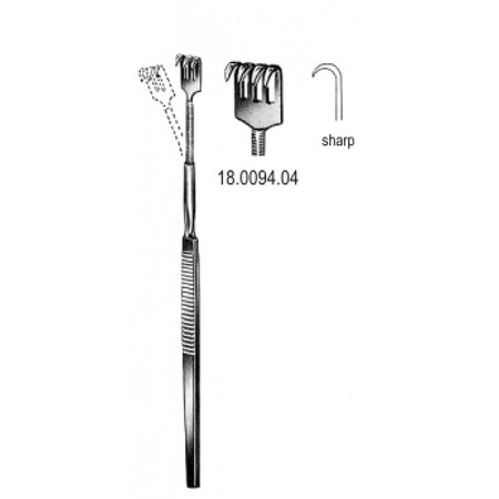 Retractor flexible sharp 4pr. 16cm - Surgix Instruments