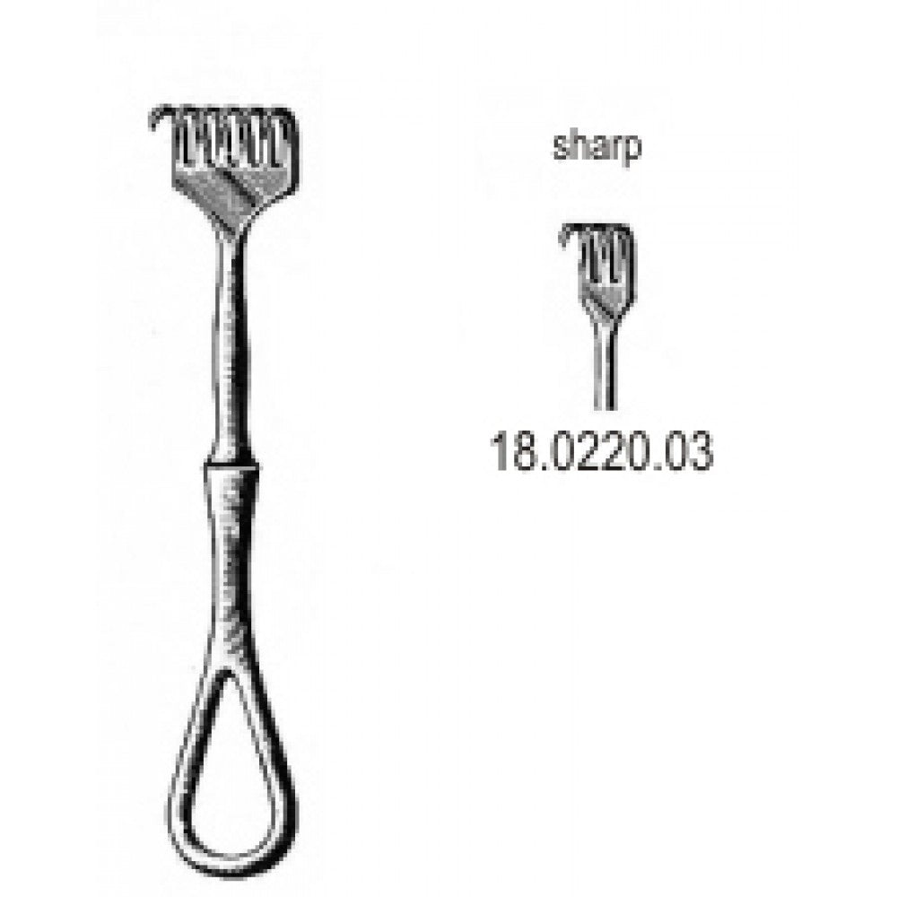 Volkmann Retractor sharp 3pr. 11.5cm - Surgix Instruments