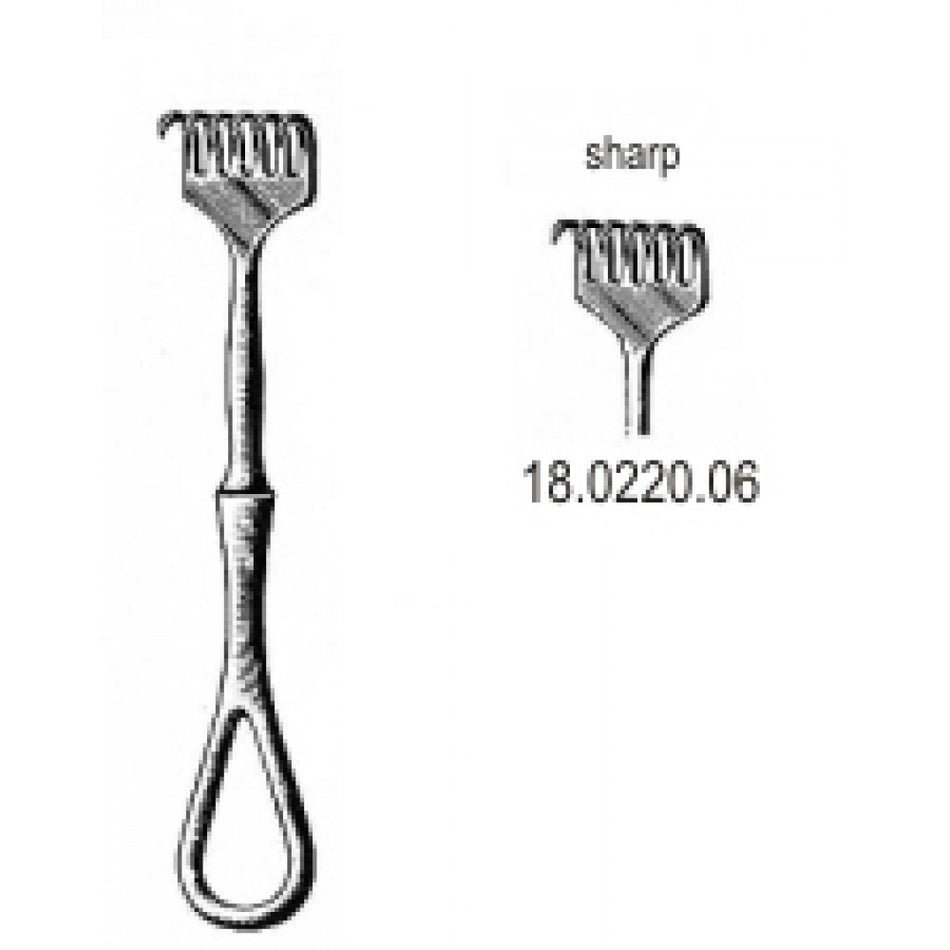 Volkmann Retractor sharp 6pr. 11.5cm - Surgix Instruments