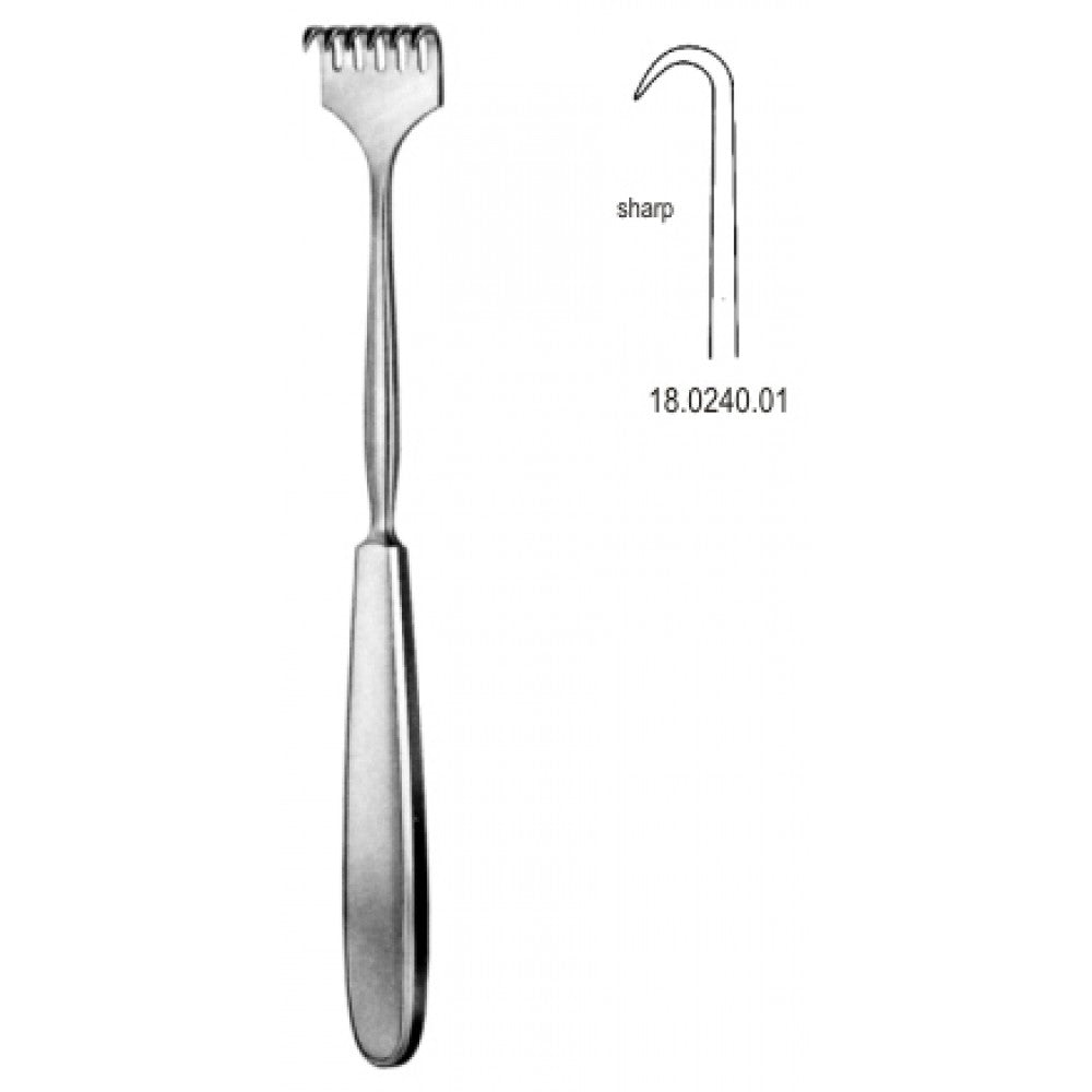 Volkmann Retractor 1.prong sharp 23cm - Surgix Instruments