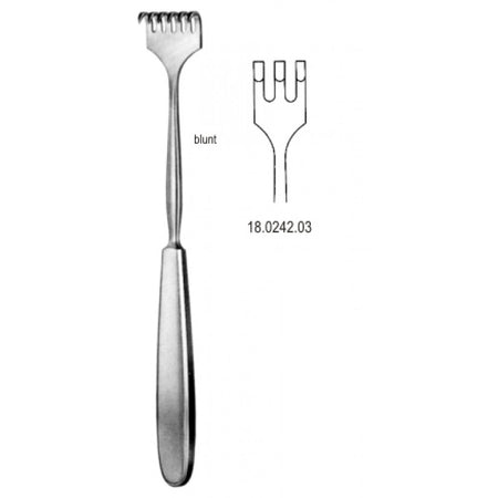 Volkmann Retractor 3.prong blunt 23cm - Surgix Instruments
