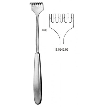 Volkmann Retractor 6.prong blunt 23cm - Surgix Instruments
