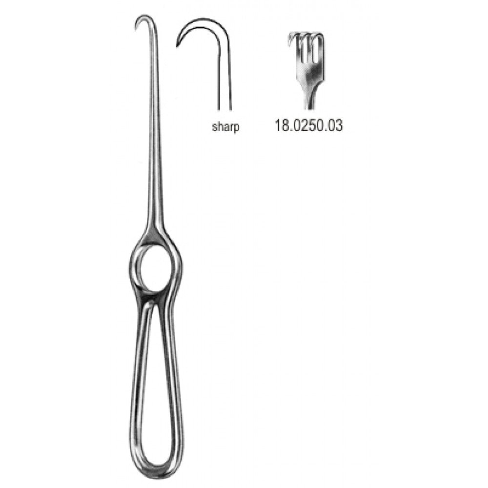 Volkmann Retractor sharp 3pr. 21.5cm - Surgix Instruments