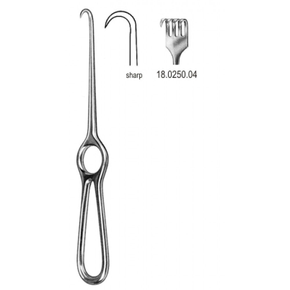 Volkmann Retractor sharp 4pr. 21.5cm - Surgix Instruments