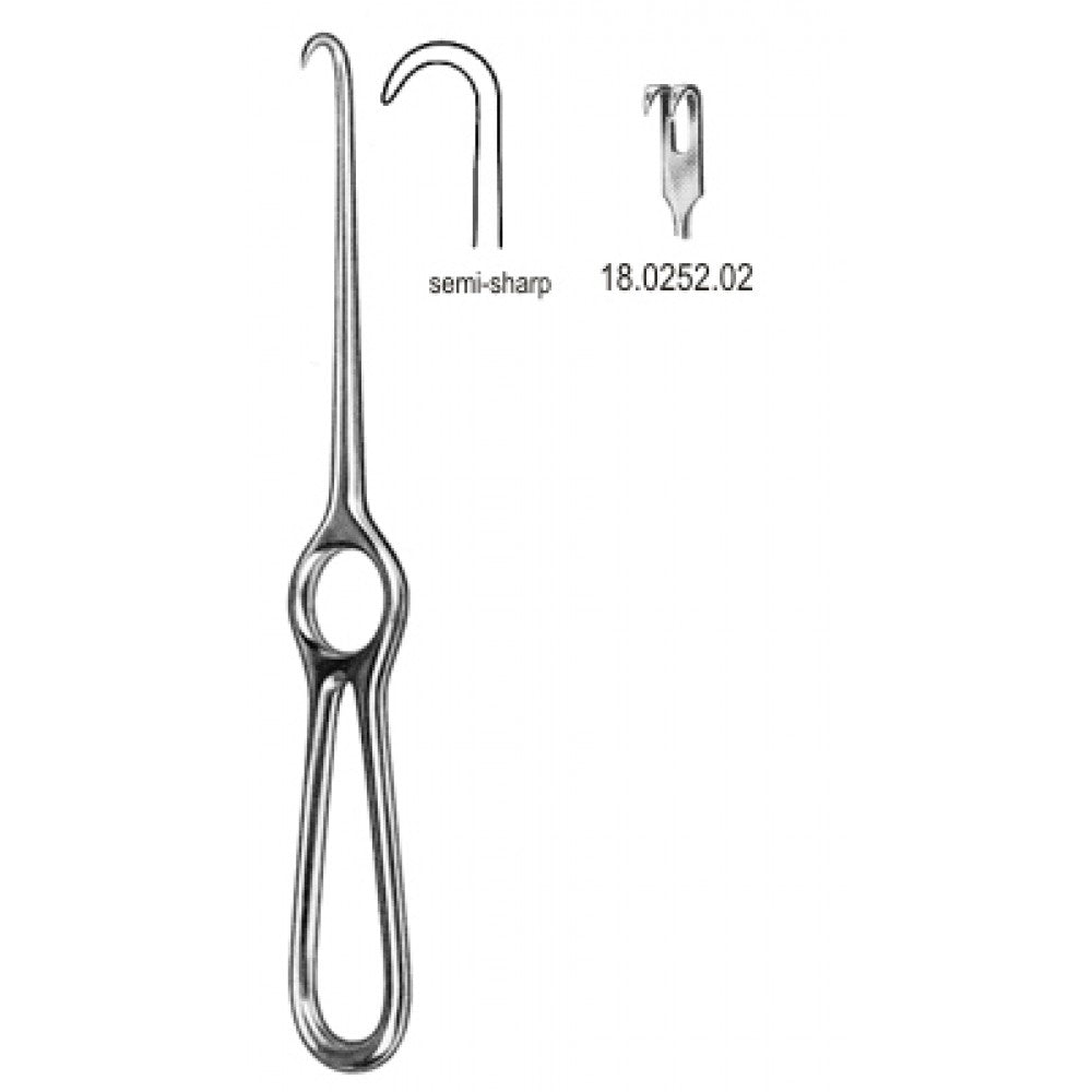 Volkmann Retractor 2.prong semi sharp 21.5cm - Surgix Instruments