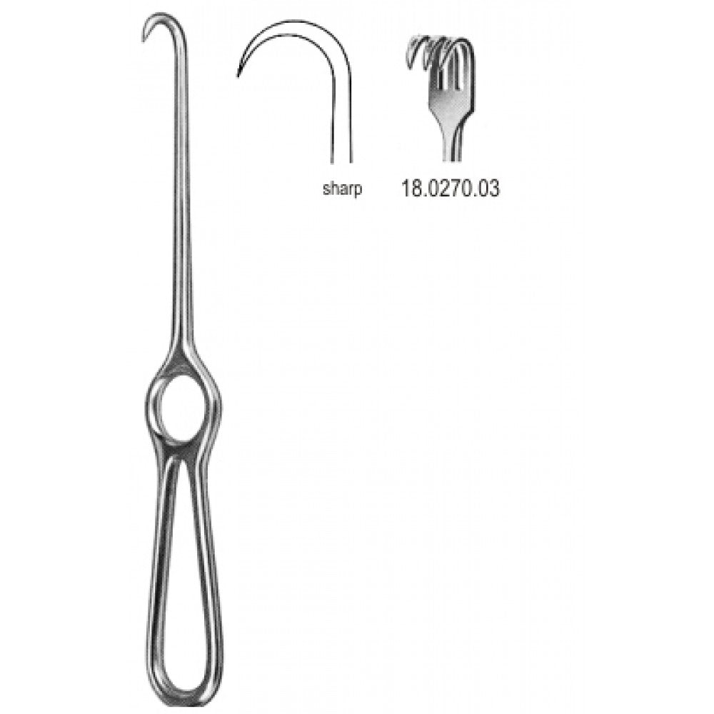 Kocher Retractor 3pr. sharp 22cm - Surgix Instruments