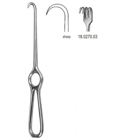 Kocher Retractor 3pr. sharp 22cm - Surgix Instruments