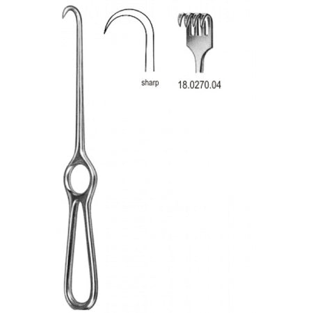 Kocher Retractor 4pr. sharp 22cm - Surgix Instruments