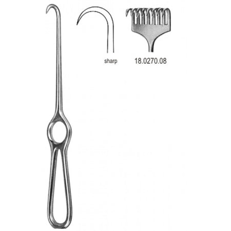 Kocher Retractor 8pr. sharp 22cm - Surgix Instruments