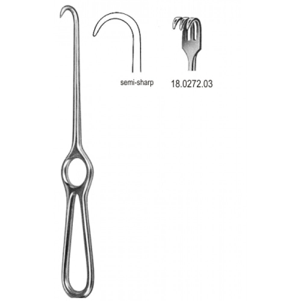 Kocher Retractor 3pr. semi sharp 22cm - Surgix Instruments