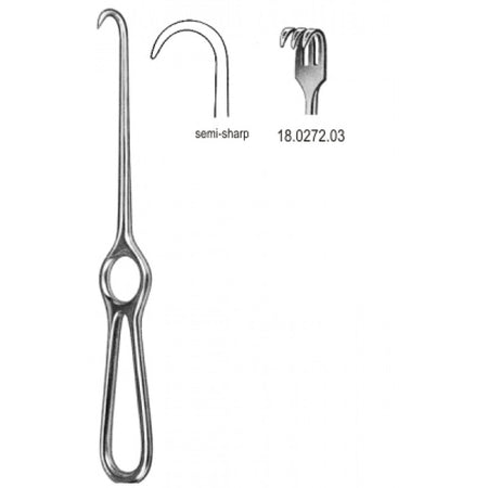 Kocher Retractor 3pr. semi sharp 22cm - Surgix Instruments
