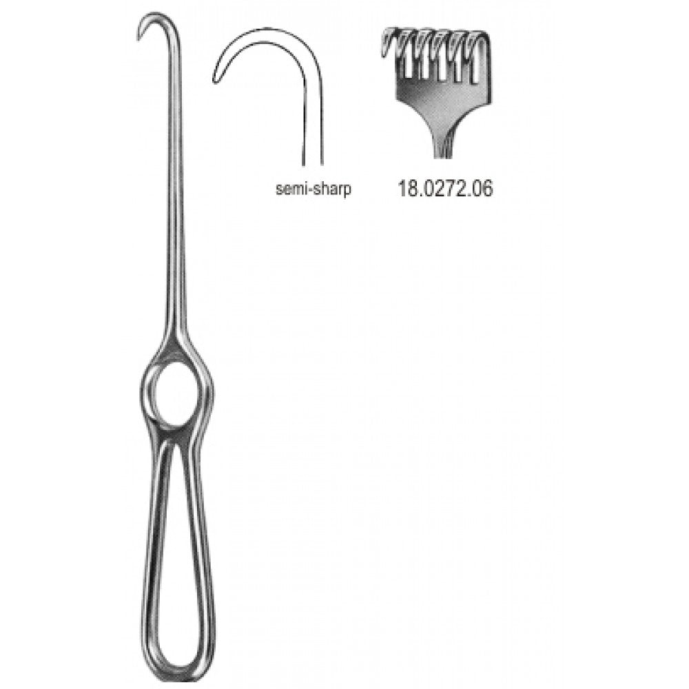 Kocher Retractor 6pr. semi sharp 22cm - Surgix Instruments