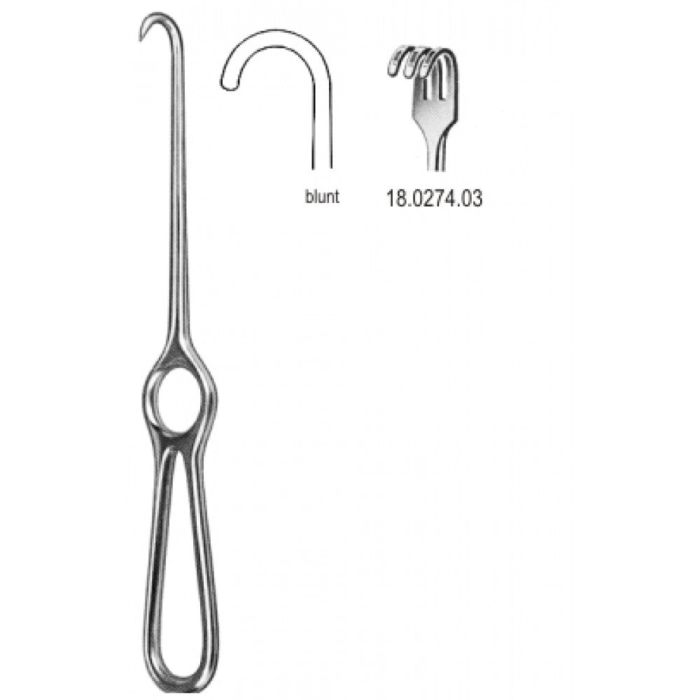 Kocher Retractor 3pr. blunt 22cm - Surgix Instruments
