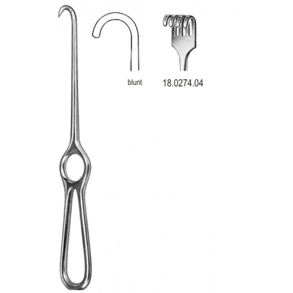 Kocher Retractor 4pr. blunt 22cm - Surgix Instruments