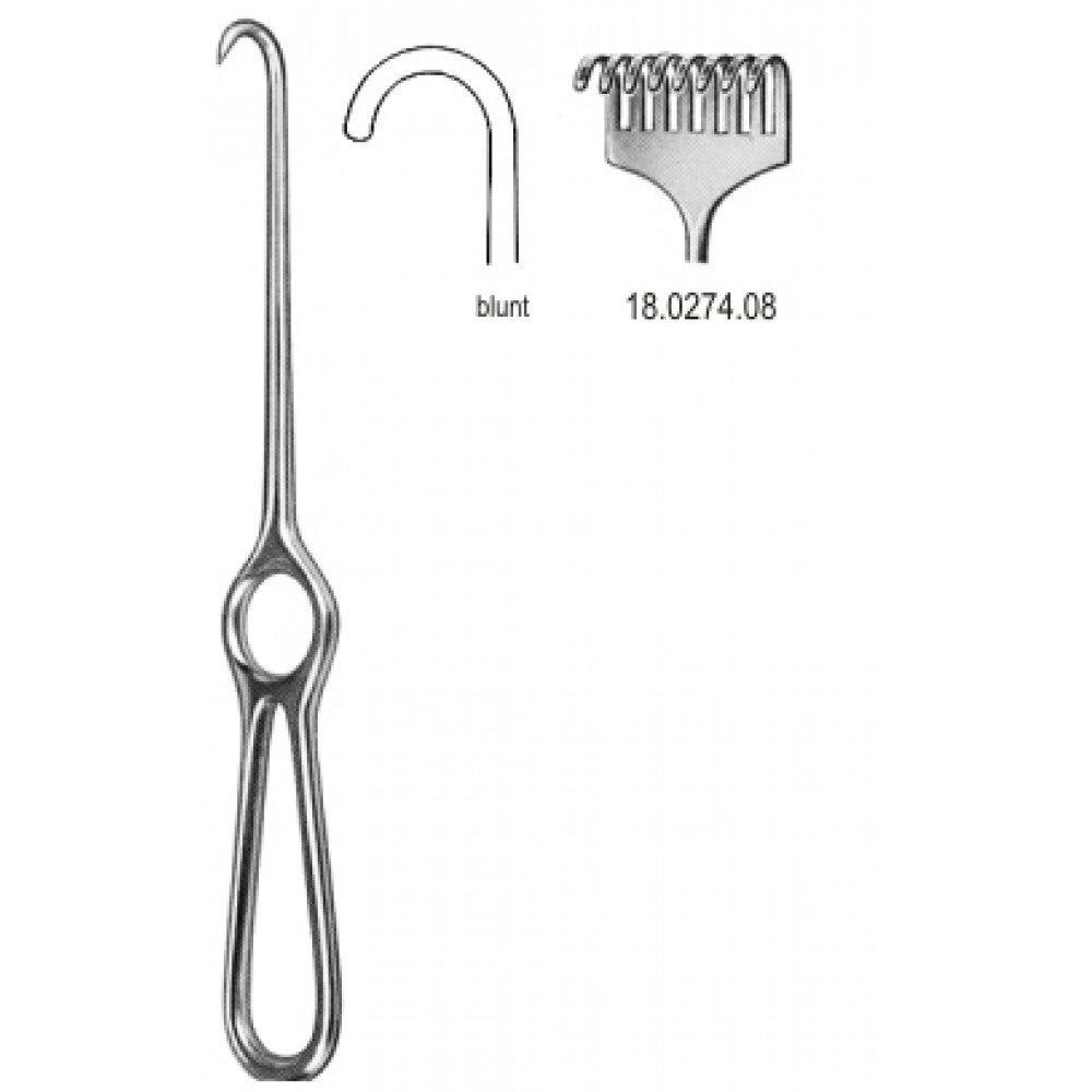 Kocher Retractor 8pr. blunt 22cm - Surgix Instruments