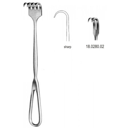 Volkmann Retractor 2pr. sharp 22cm - Surgix Instruments