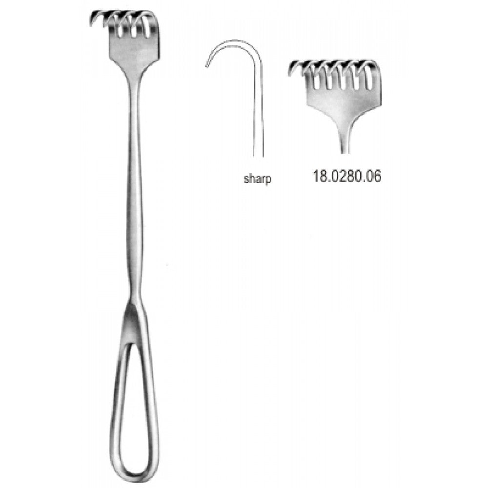 Volkmann Retractor 6pr. sharp 22cm - Surgix Instruments
