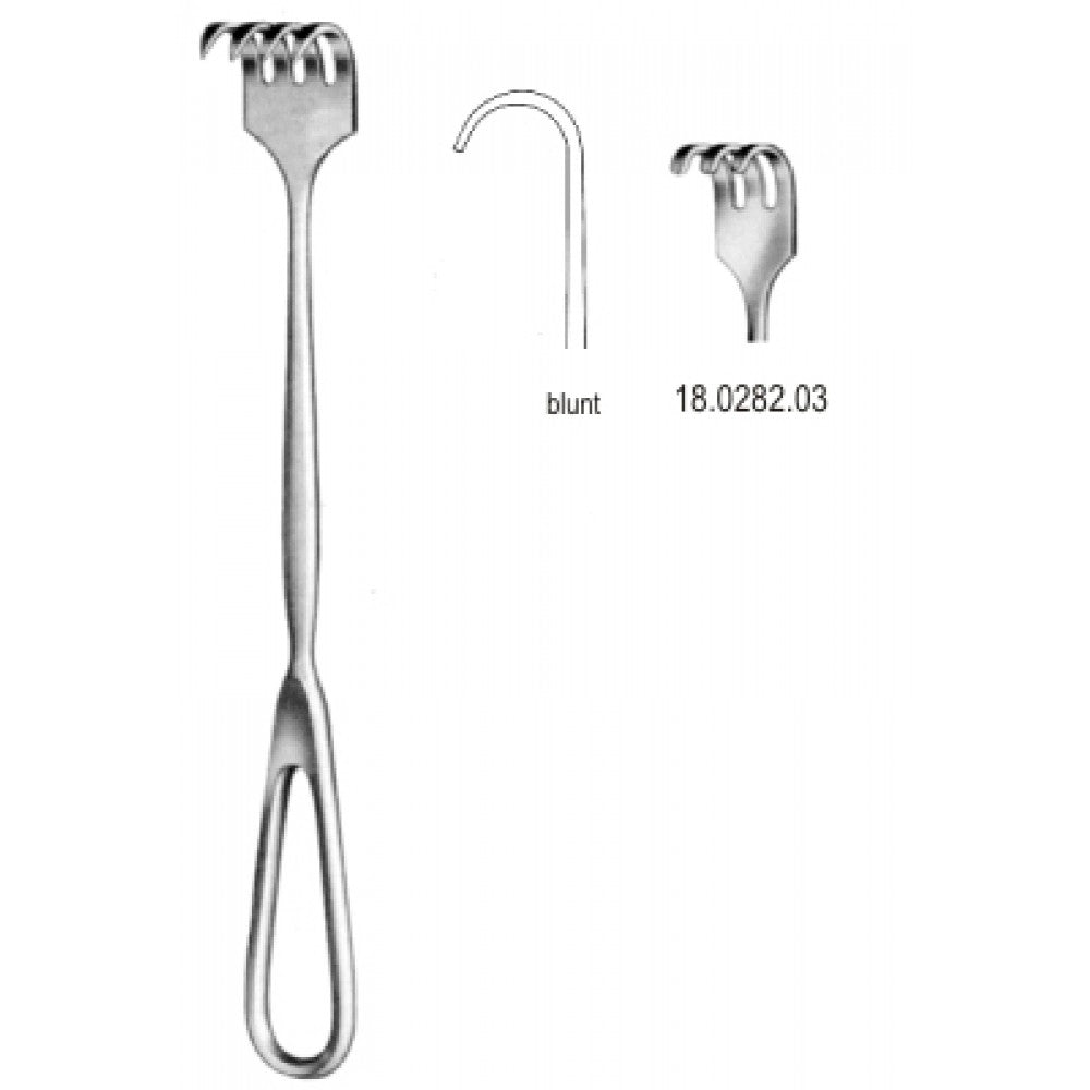 Volkmann Retractor 3pr. blunt 22cm - Surgix Instruments
