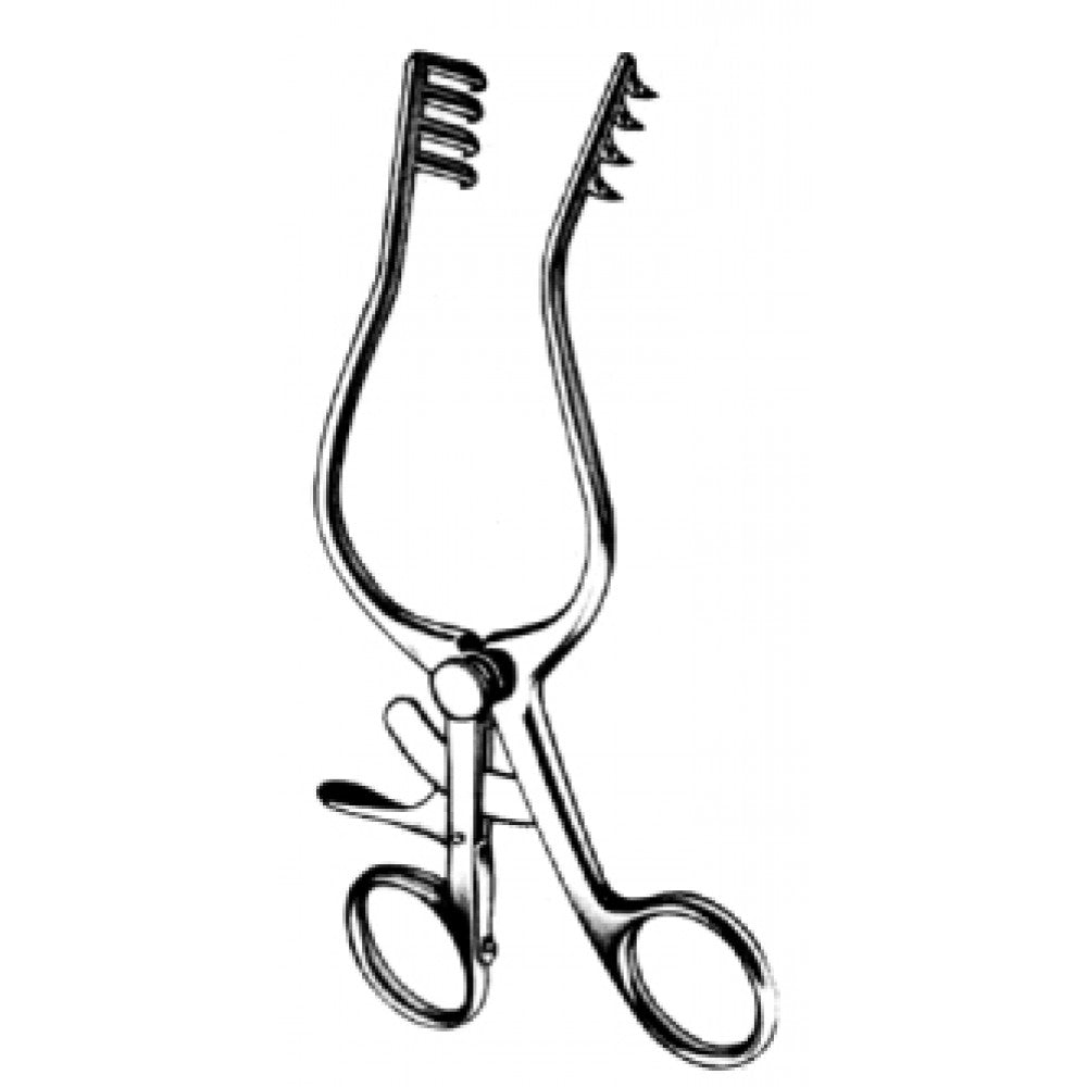 Mollison Mastoid Retractor 4x4 Prongs. Sharp 16.5cm - Surgix Instruments