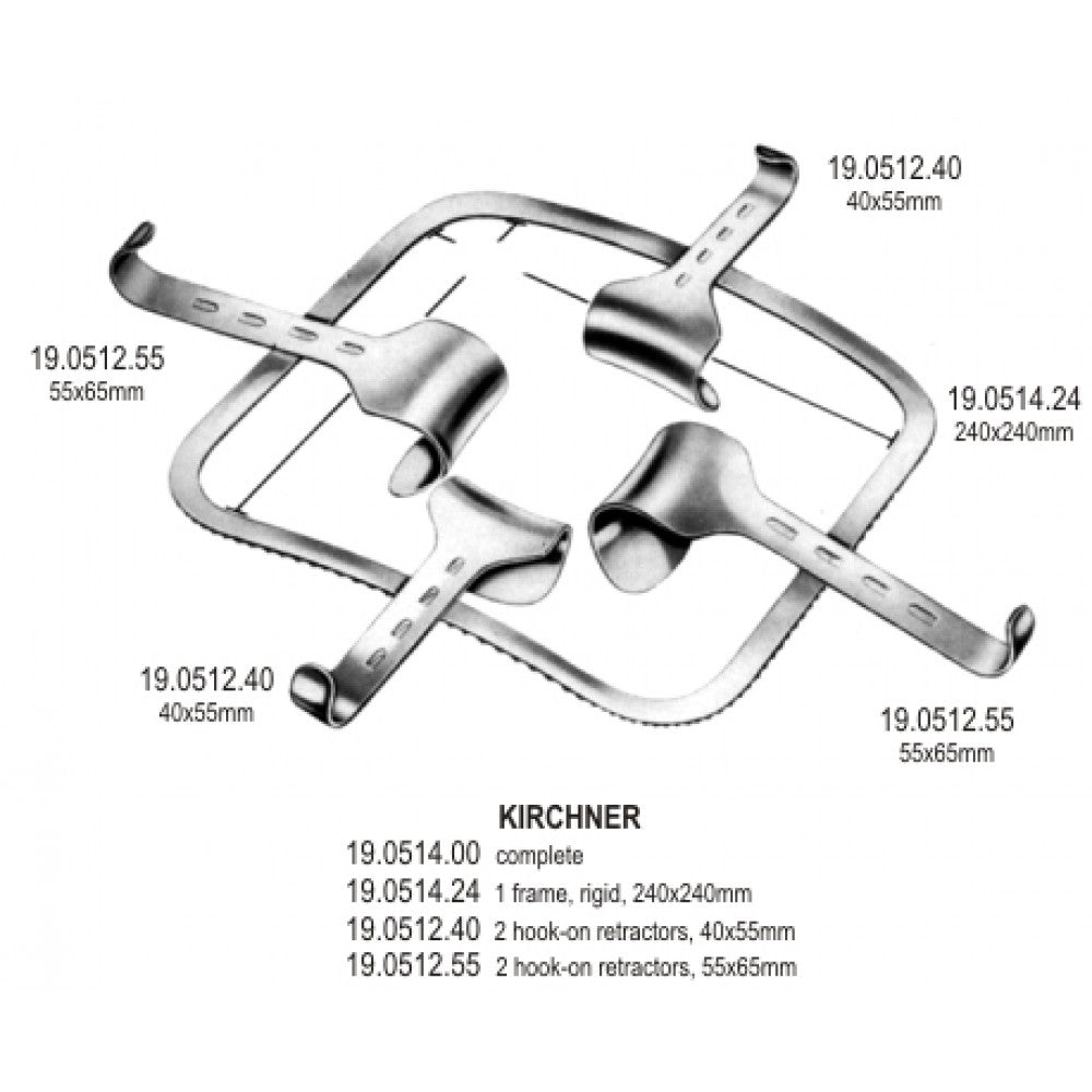 Kirschner Retractor Square complete 240x240mm - Surgix Instruments
