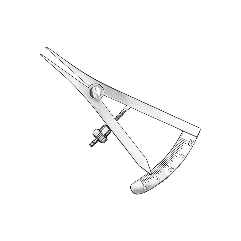 CASTROVIEJO, caliper, 20 mm, curved – only for comparitive measurement – – Measuring Instruments | Surgix Instruments
