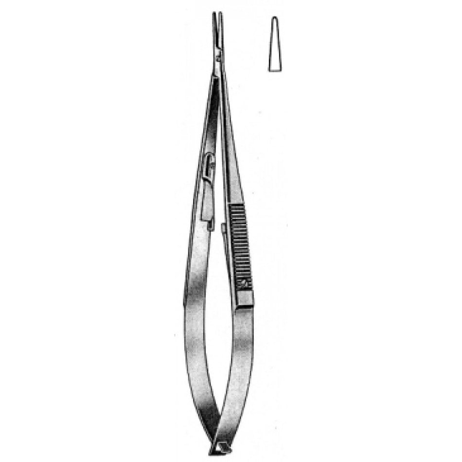 Castroviejo Needle Holder Straight with catch 14cm - Surgix Instruments Stainless Steel Needle Holder